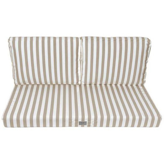 Coussins pour salon de jardin déhoussable 100x50cm - Rayure Beige