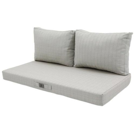 Coussins pour salon de jardin déhoussable 120x60cm Beige chiné turquoise