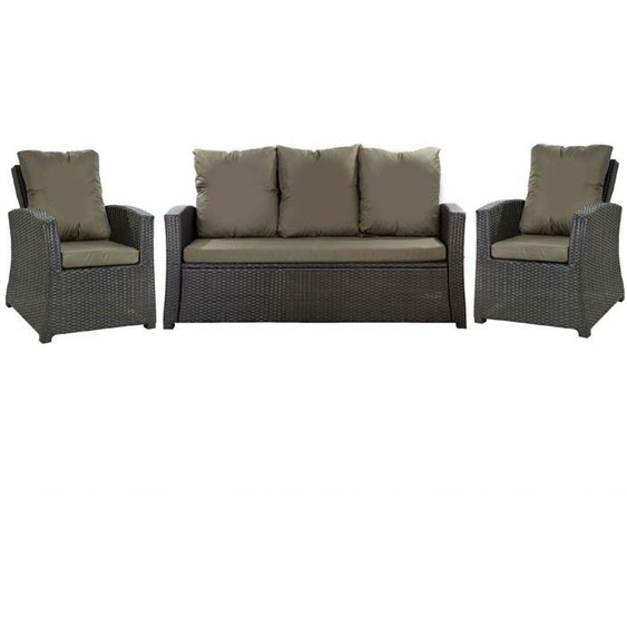 Coussins pour salon de jardin - 168x60x7cm - Vert - Résine tressée - 5 personnes