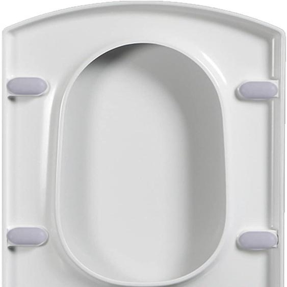 Couvercle de toilette avec système de fermeture douce et fixation rapide - Blanc