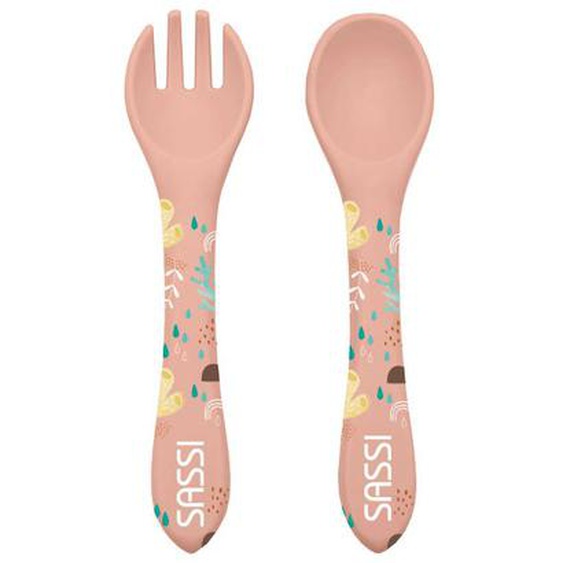 Couverts En Silicone Slurpy La Pieuvre Rose