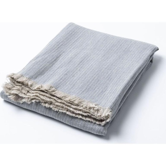 Couverture à franges, bleu, 165x210