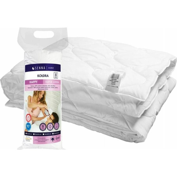 Couverture antiallergique 200x220 Happy summer super light 660g white polyester microfiber rolled Inter Widex