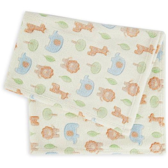 Couverture Bébé En Polaire - Beige Animaux Du Zoo