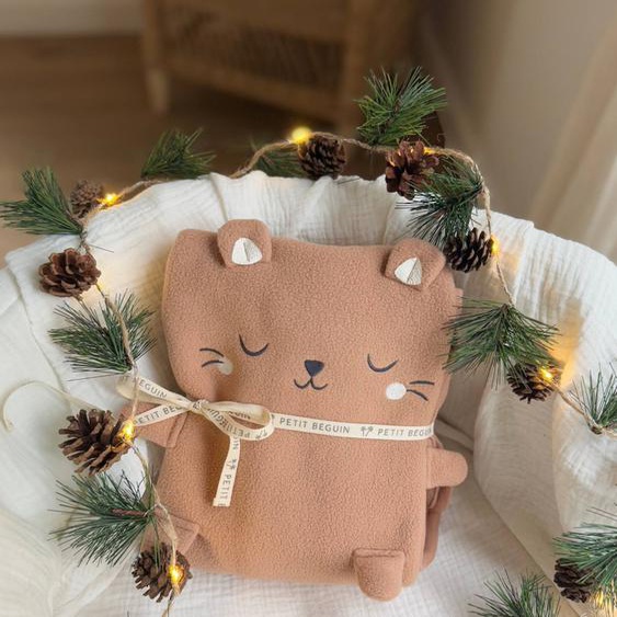Couverture Bébé Polaire Mini Loutre Marron