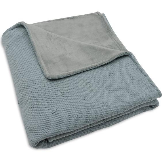 Couverture Berceau Cosy Knit En Coton Bleu