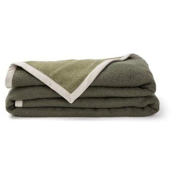 Couverture bicolore en laine Morzine