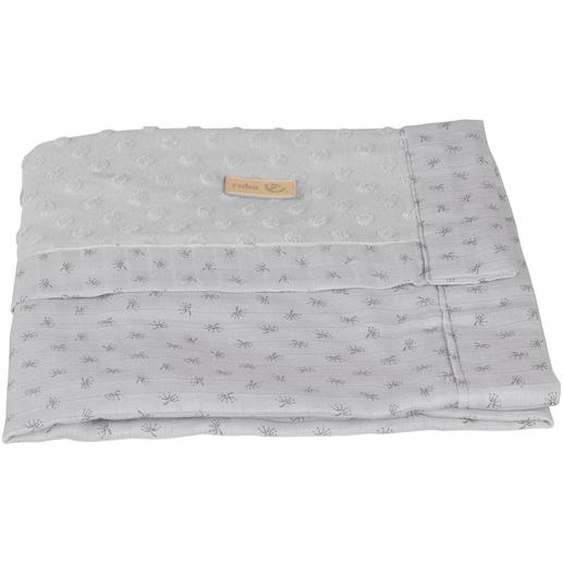 Couverture Câline En Coton Bio À Motif Pois En Relief Lil Planet Gris Argenté
