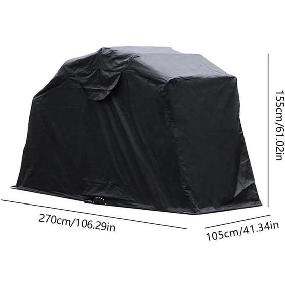 Couverture de moto, design étanche, cadre en acier durable, noir