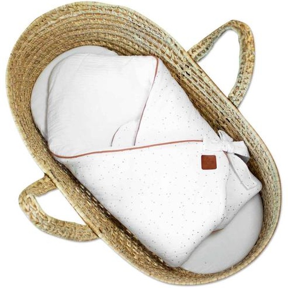 Couverture Demmaillotage En Gaze De Coton Jeanne Blanc À Pois Or