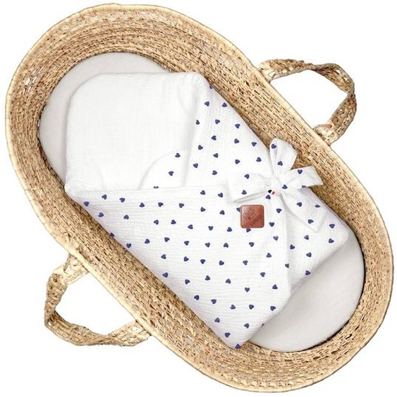 Couverture Demmaillotage En Gaze De Coton Lovio Bleu