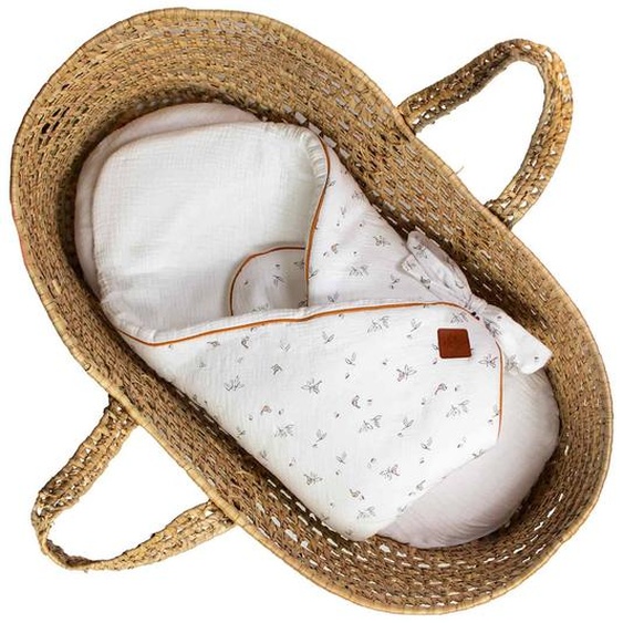 Couverture Demmaillotage En Gaze De Coton Melody Melody, Blanc Imprimé Minimali