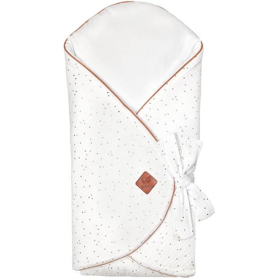 Couverture Demmaillotage Évolutive En Gaze De Coton Jeanne Blanc À Pois Or