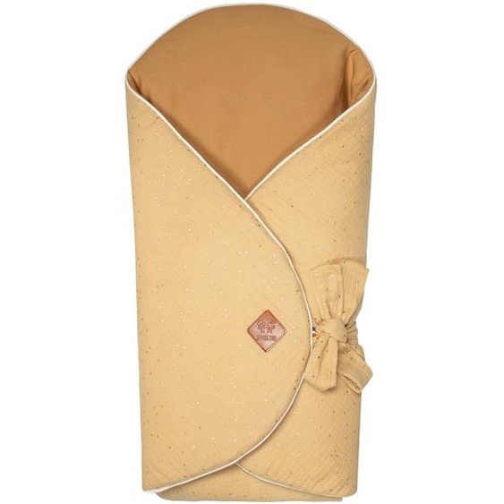 Couverture Demmaillotage Évolutive En Gaze De Coton Jeanne Camel À Pois Or