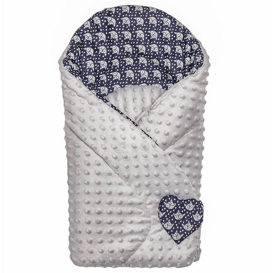 Couverture Demmaillotage Minky Réversible Eli Bleu Marine