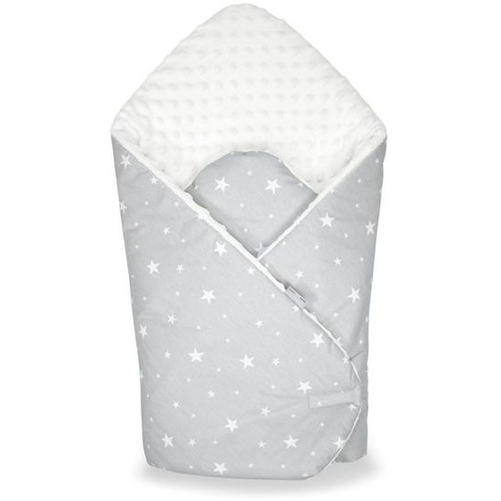 Couverture Demmaillotage Minky Stella Gris Stella, Imprimé Étoiles Blanc,