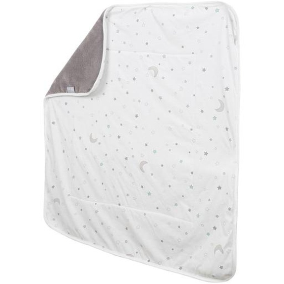 Couverture Douce En Coton Face Polaire Et Motifs Étoiles Gris