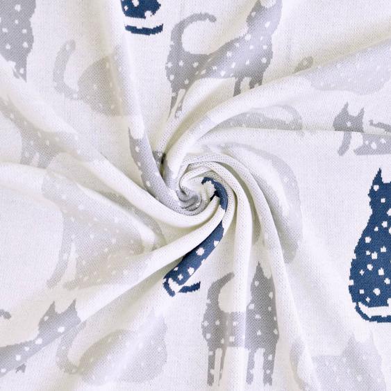 Couverture En Coton Bio Gots Gris, Chatons