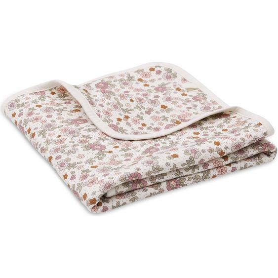 Couverture En Coton Ecru, Rose, Vert