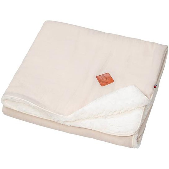 Couverture En Gaze De Coton Et Sherpa Jeanne Beige