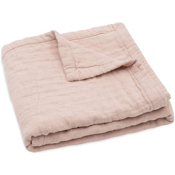Couverture En Gaze De Coton Jacquard Wild Rose (75 X 100 Cm) Rose