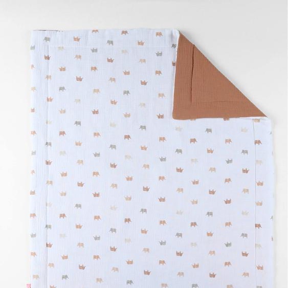 Couverture En Mousseline De Coton Imprimé Éléphant Blanc