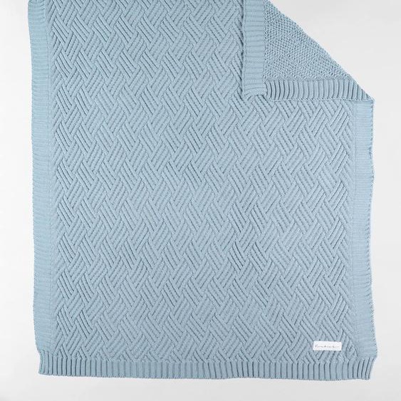 Couverture En Tricot Bio Bleu