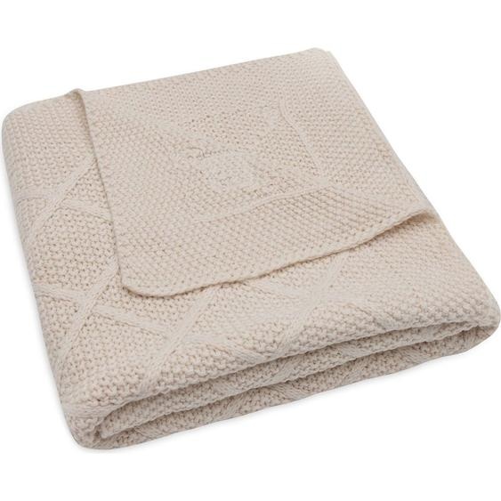 Couverture En Tricot Check Knit Oatmeal (75 X 100 Cm) Beige