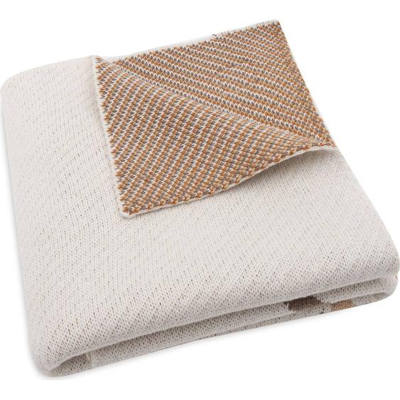 Couverture En Tricot Ecru, Maron
