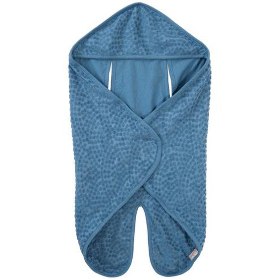 Couverture Enveloppante En Coton Bio Motif Pois En Relief Seashells Bleu Indigo