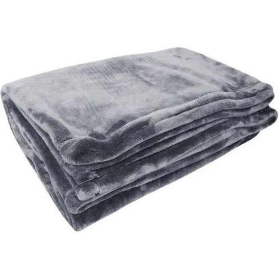 Couverture Microflanelle 220x240 cm, Gris, Microfibre Polyester 280gr/m², Finition Ourlets