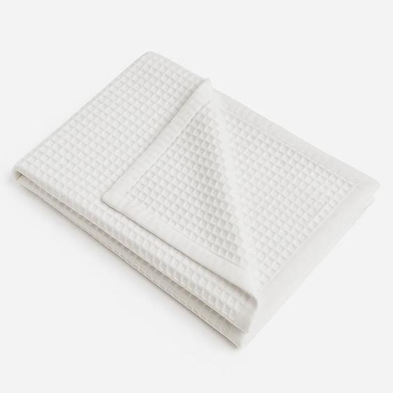 Couverture Nid Dabeilles En Coton Bio Blanc