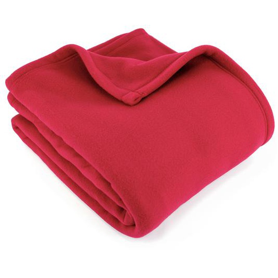 Couverture polaire 180x220 cm 100% Polyester 350 g/m2 TEDDY Rouge Framboise
