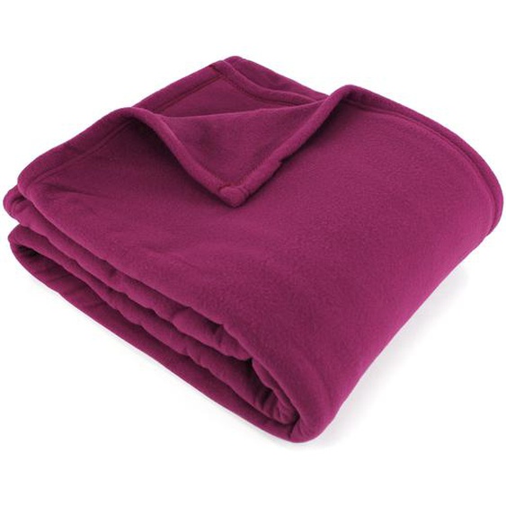 Couverture polaire 180x220 cm 100% Polyester 350 g/m2 TEDDY Violet Prune