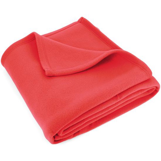 Couverture polaire 180x220 cm Isba Fraise 100% Polyester 320 g/m2 traité non-feu