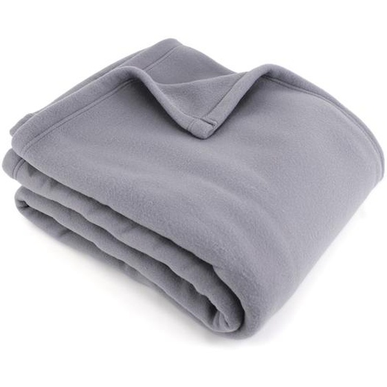 Couverture polaire 240x260 cm 100% Polyester 350 g/m2 TEDDY Gris Acier