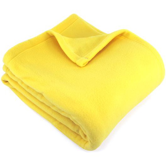 Couverture polaire 240x260 cm 100% Polyester 350 g/m2 TEDDY Jaune Pollen