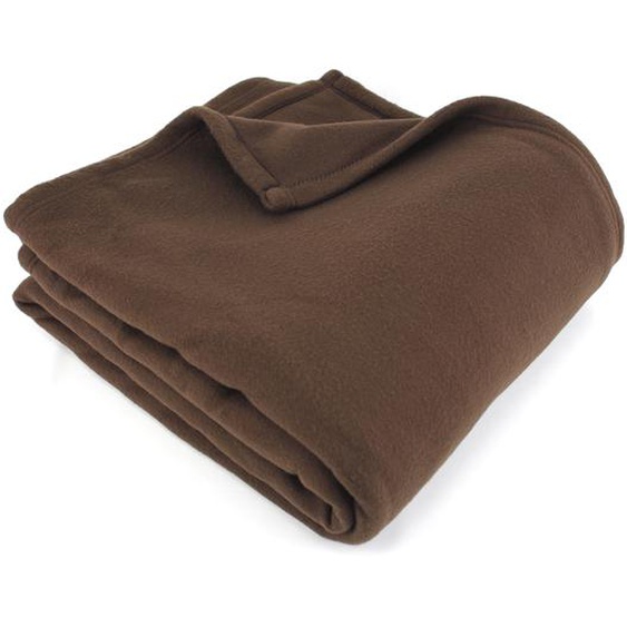 Couverture polaire 240x260 cm 100% Polyester 350 g/m2 TEDDY Marron Chocolat