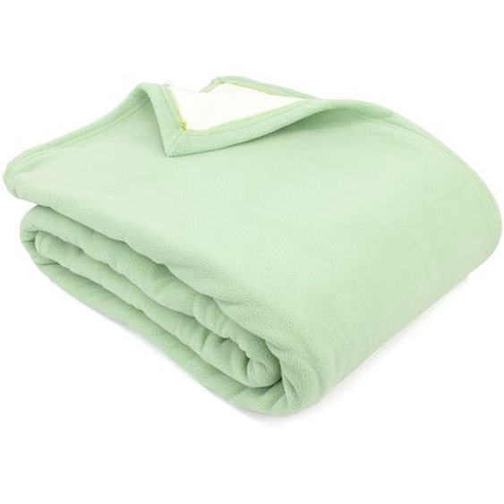 Couverture polaire luxe 180x220 cm 100% polyester 430 g/m2 NARVIK Vert Tilleul