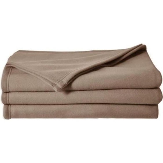 Couverture Polaire POLECO, 240x260 cm, 100% Polyester, Taupe