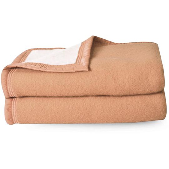 Couverture pure laine vierge Woolmark 500g/m² VOLTA 240x300 cm Marron Sable