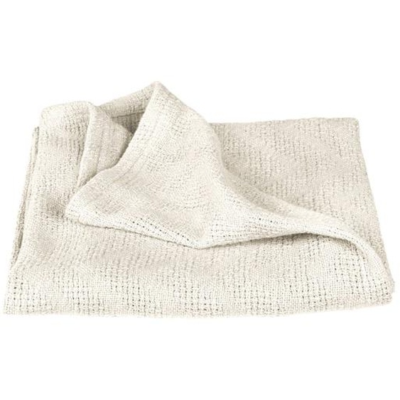 Couverture Respirante En Coton Bio À Aspect Tricoté Seashells Ecru