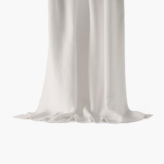 Couverture tricot coton bio Bienvenue blanc