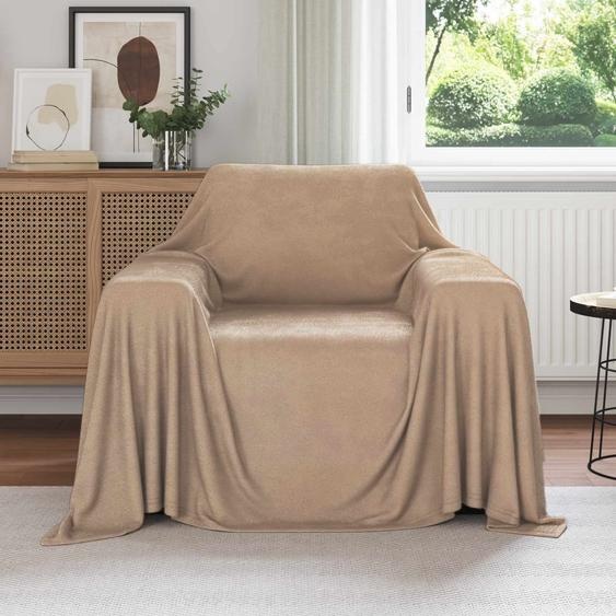 Couvertures à jeter 6 pcs Camel 210 x 140 cm Toison