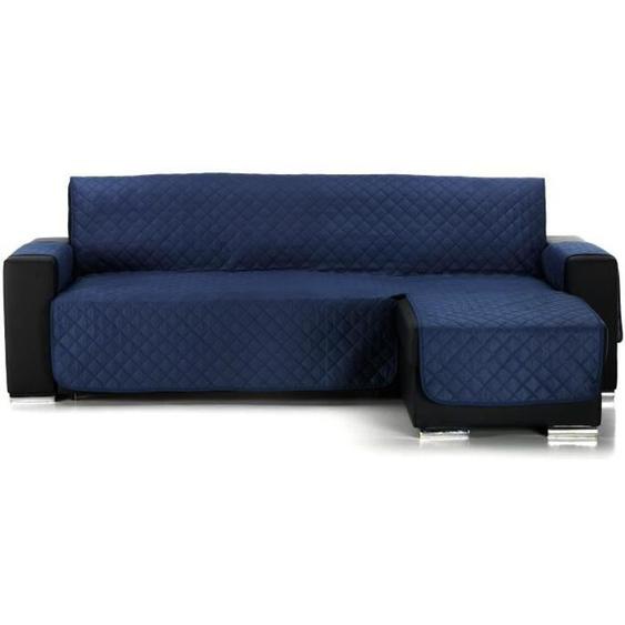 Couvre-canapé d´angle Matelassé Alvin, Angle à droite, Taille 200cm, couleur Bleu. COMPOSITION:100% polyester.