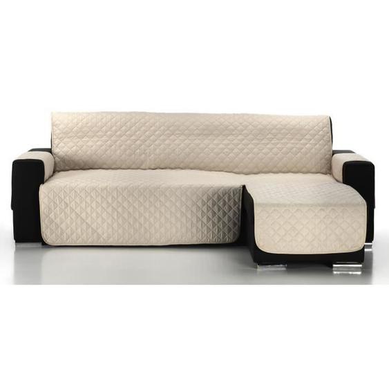 Couvre-canapé d´angle Matelassé Alvin, Angle à droite, Taille 240cm, couleur Beige. COMPOSITION:100% polyester.