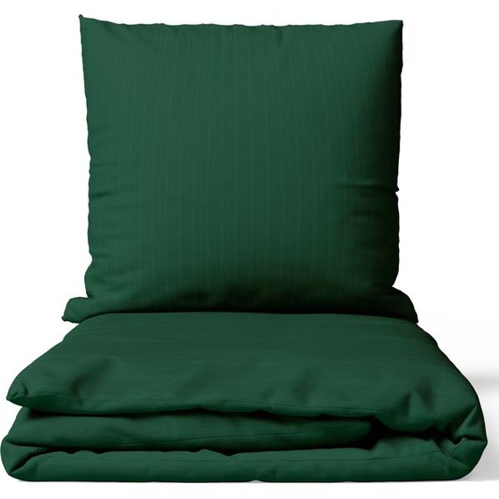 Couvre-lit en satin 135 x 200 cm avec taies doreiller en satin, couleur vert
