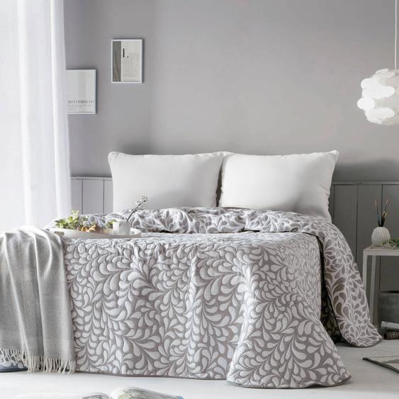 Couvre-lit jacquard motif Feuilles -