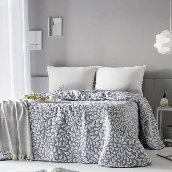 Couvre-lit jacquard motif Feuilles -