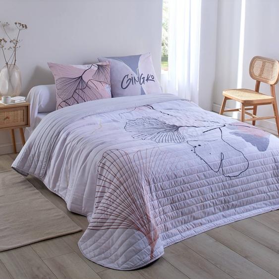 Couvre-lit matelassé imprimé Ginkgo -